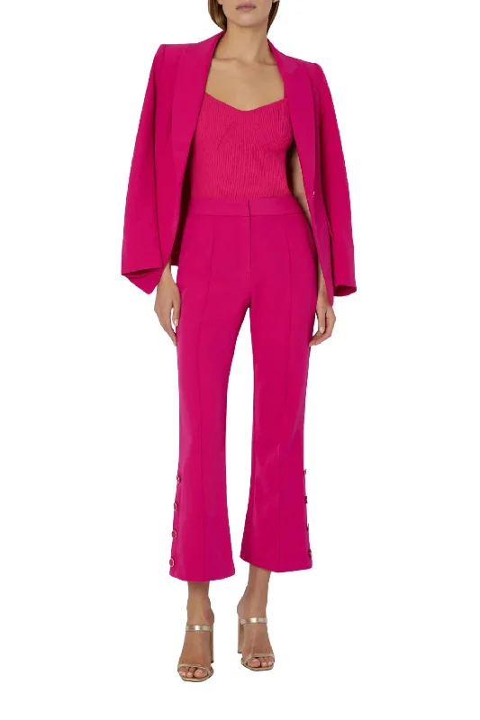 Cropped Flare Pant In Fucsia