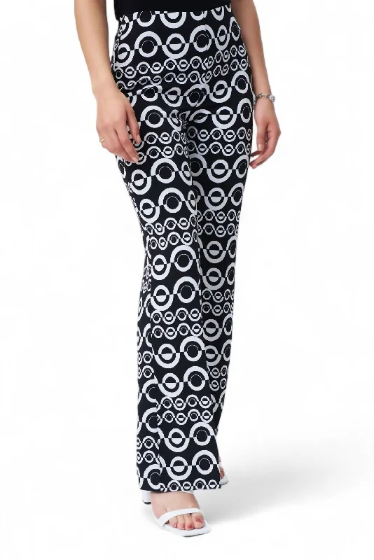 Geometric Print Pant In Black Vanilla