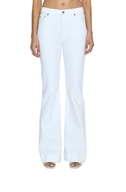 Kinsley Mid Rise Ultra Flare Jeans In Le Blanc