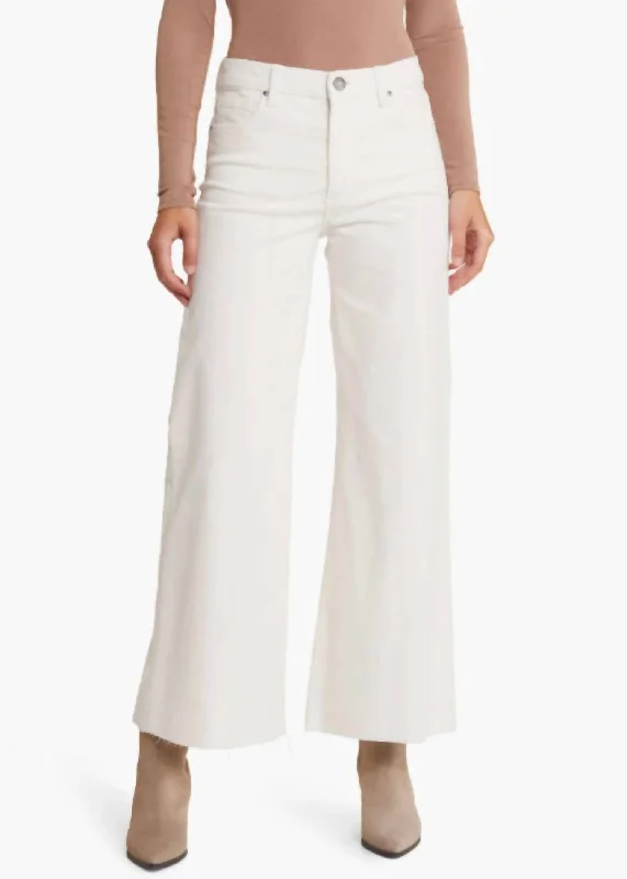 Meg High Rise Fab Ab Raw Hem Denim Jeans In Optic White