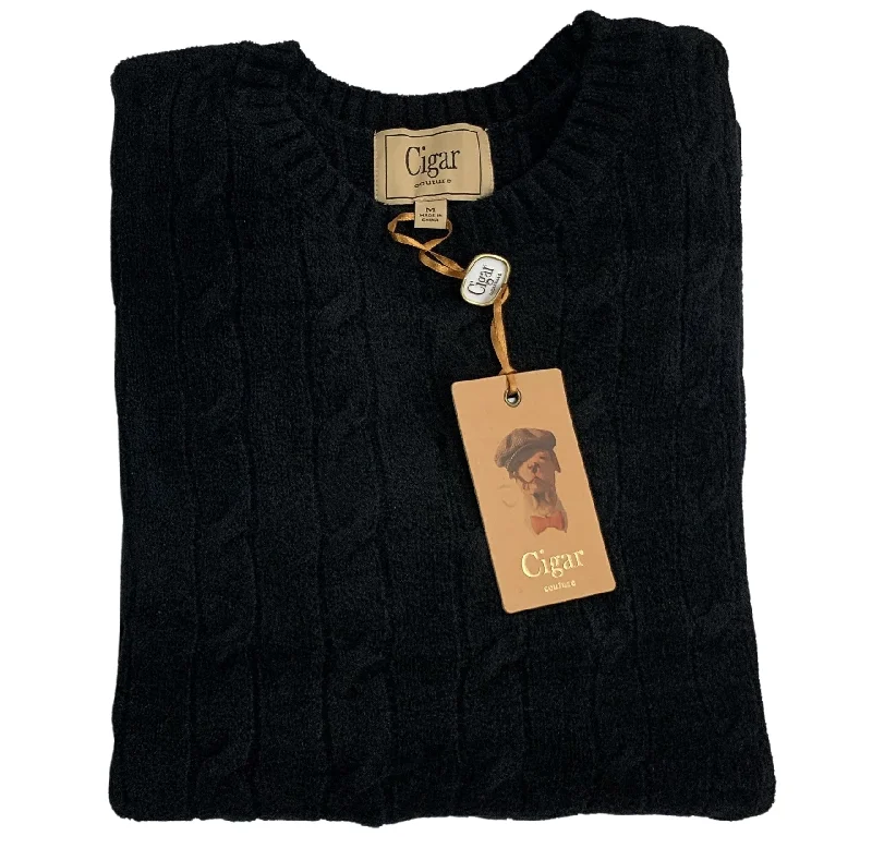 Cable - Knit Women Sweater with Intricate PatternsBerragamo SC-500 Sweater - Black