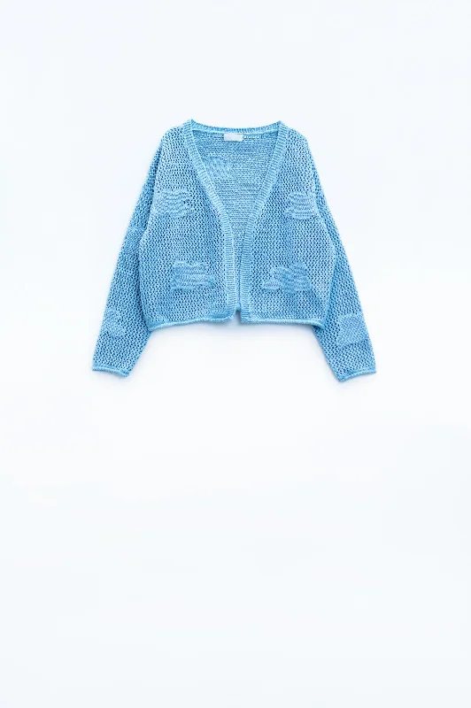 Cropped Women Sweater to Pair with High - Waisted BottomsBlue Breeze Sweater