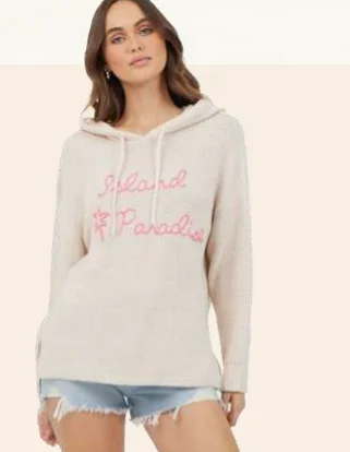 Oversized Women Sweater for a Cozy and Fashionable LookIsland Paradise Hooded Sweater