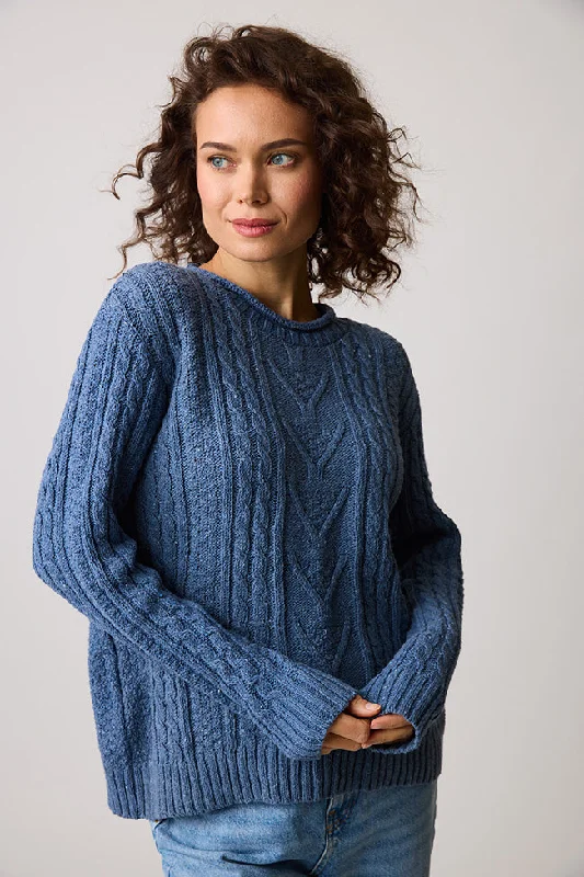 Cashmere Women Sweater with a Luxurious Soft TouchJENNIFER "JEANS" ECO CABLE