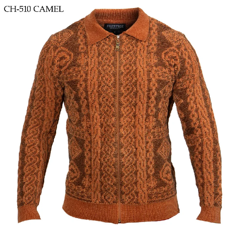 Hand - Knitted Women Sweater with Artisanal CharmPrestige CH-510 Long Sleeve Sweater - Camel