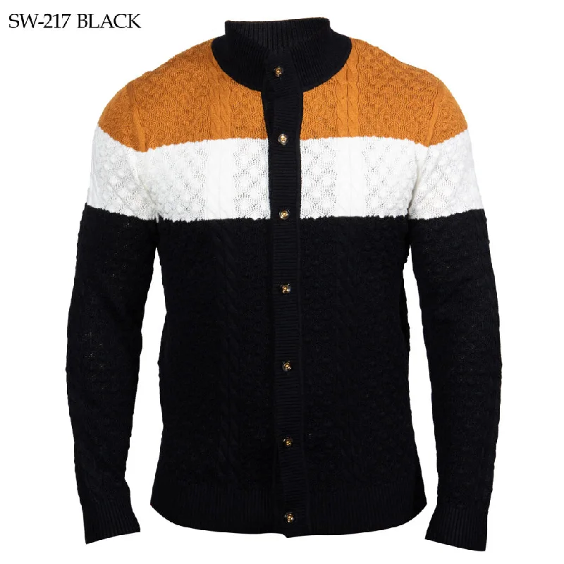 Lightweight Women Sweater for Spring and FallPrestige SW-217 Long Sleeve Polo Sweater - Black