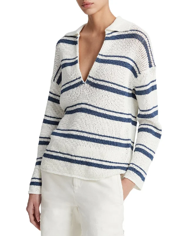 Color - Blocked Women Sweater for a Bold Fashion StatementVince Racked Ribbed Stripe Pullover