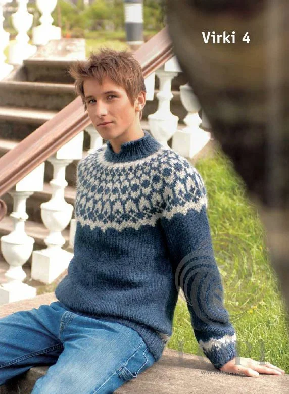 Chunky Knit Women Sweater for Winter WarmthVirki (Fortress) Mens Wool Sweater Blue