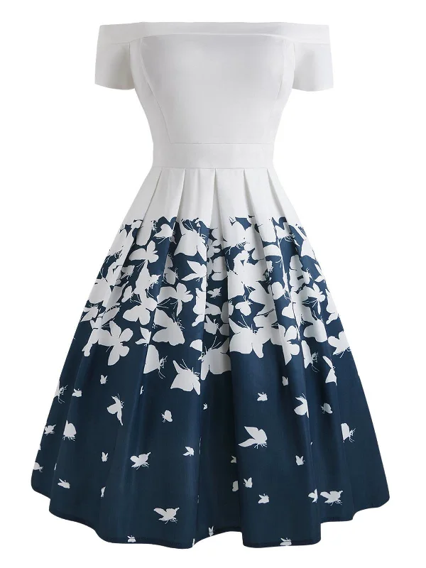 Mini Women Dress with a Short Hem for a Young and Trendy StyleMini Women Dress with a Short Hem for a Young and Trendy Style1950s Butterfly Off Shoulder Dress