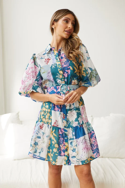 Off - the - Shoulder Women Dress for a Romantic and Feminine LookOff - the - Shoulder Women Dress for a Romantic and Feminine LookBellarosa Dress - Navy Print