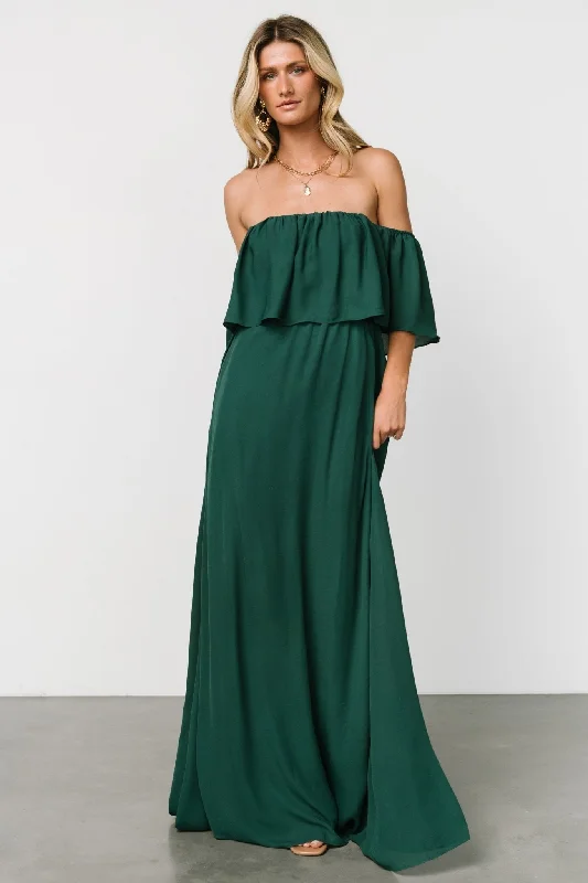 Mermaid - Style Women Dress with a Fitted Silhouette for Special OccasionsMermaid - Style Women Dress with a Fitted Silhouette for Special OccasionsDiana Off Shoulder Maxi Dress | Emerald