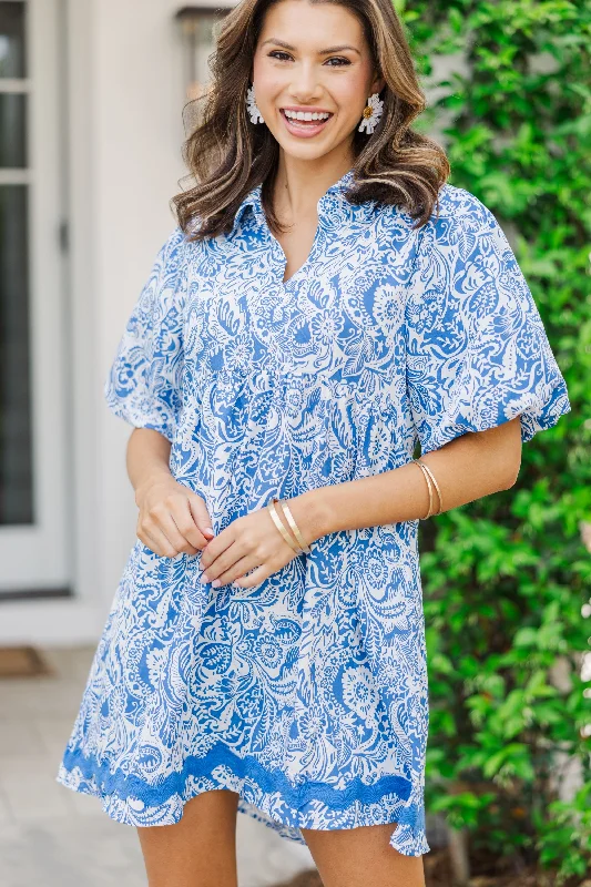 Off - the - Shoulder Women Dress for a Romantic and Feminine LookOff - the - Shoulder Women Dress for a Romantic and Feminine LookGet It Going Blue Paisley Dress