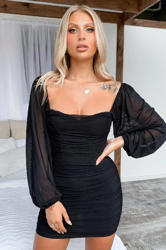 Off - the - Shoulder Women Dress for a Romantic and Feminine LookMarie Dress - Black