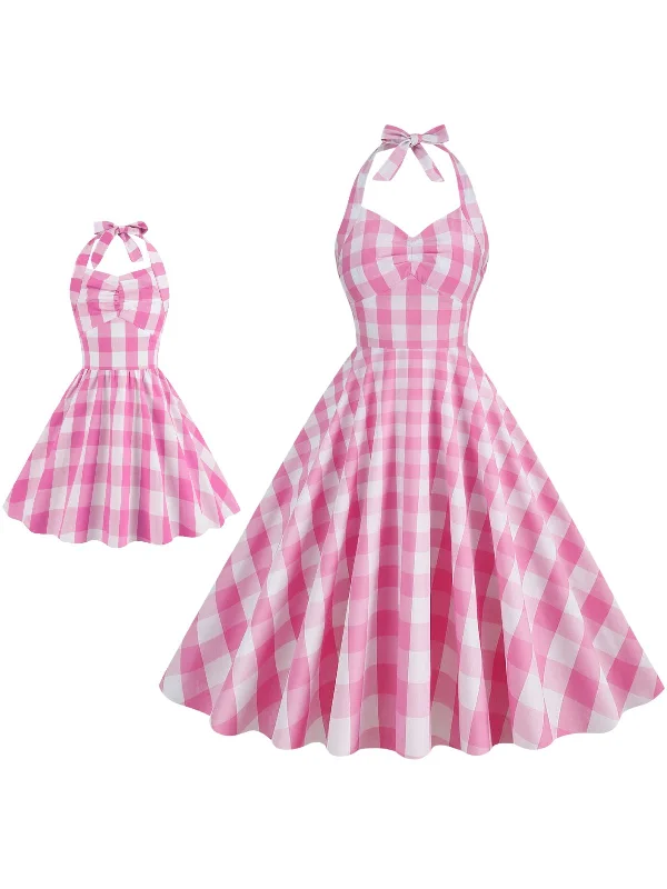 Mermaid - Style Women Dress with a Fitted Silhouette for Special OccasionsMermaid - Style Women Dress with a Fitted Silhouette for Special Occasions2PCS Parent-child outfit-1950s Plaid Halter Swing Dress