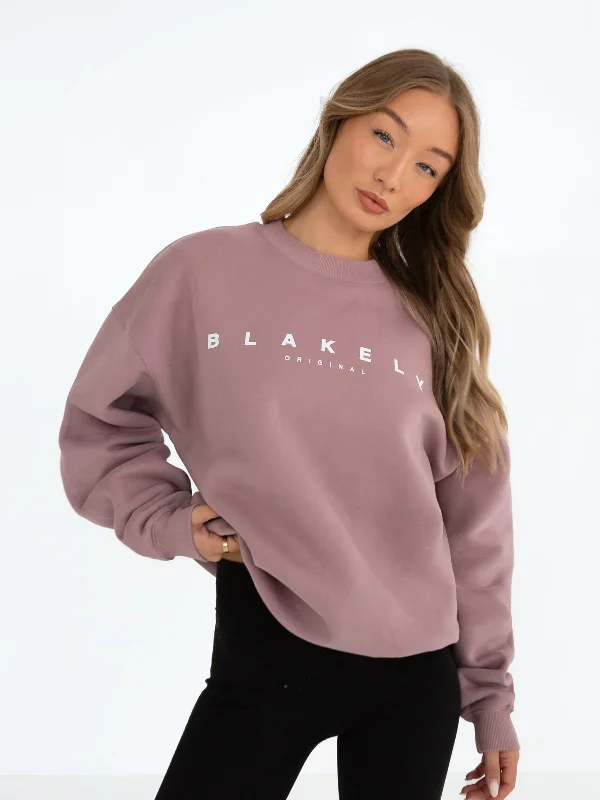 Long - Sleeve Women Sweater with Ribbed CuffsComposure Oversized Sweater - Dusty Pink