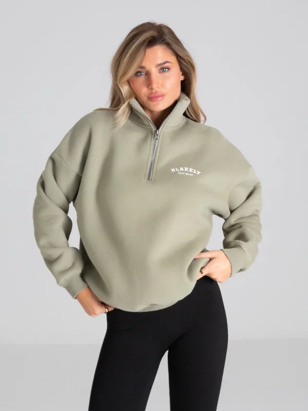 Hooded Women Sweater for Added Comfort and StyleHeritage 1/4 Zip Sweater - Olive