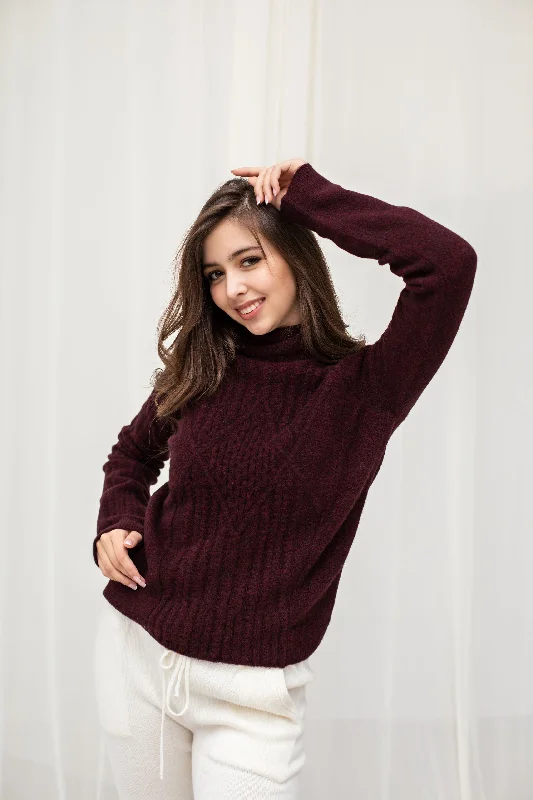 Lightweight Women Sweater for Spring and FallTurtleneck Sweater with raglan sleeves