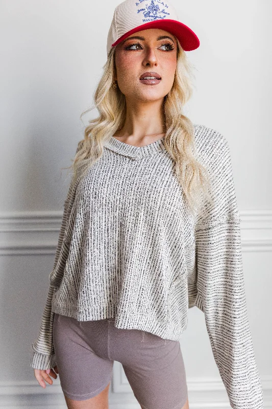 Hand - Knitted Women Sweater with Artisanal CharmHillsboro V Neck Sweater- Ivory