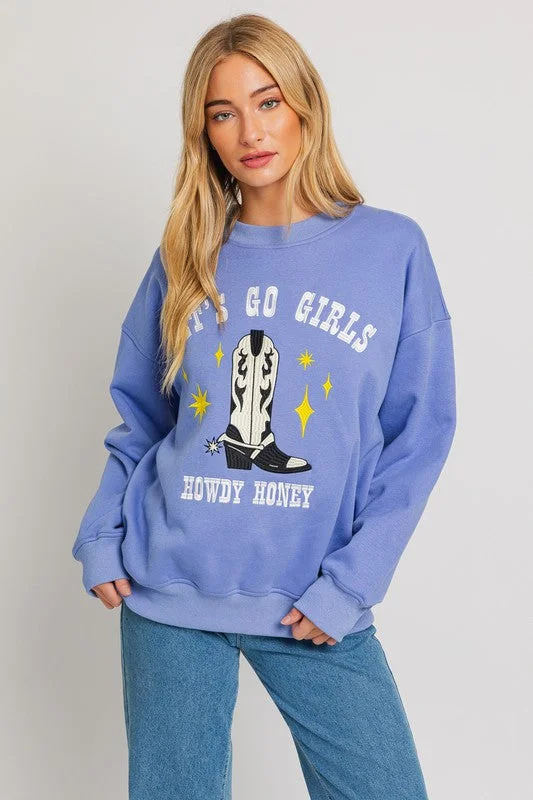 Hooded Women Sweater for Added Comfort and StyleLet's Go Girls- Howdy Honey Pullover