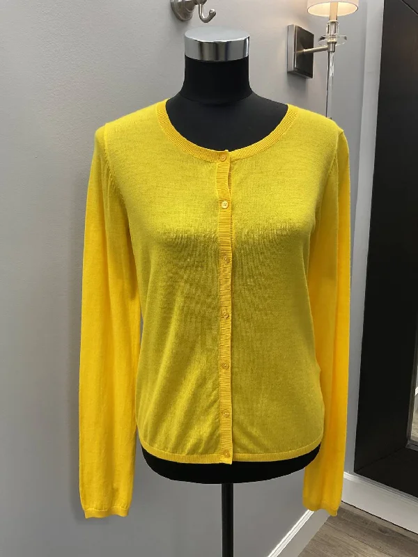 Striped Women Sweater with a Timeless PatternSummer Cardigan In Yellow