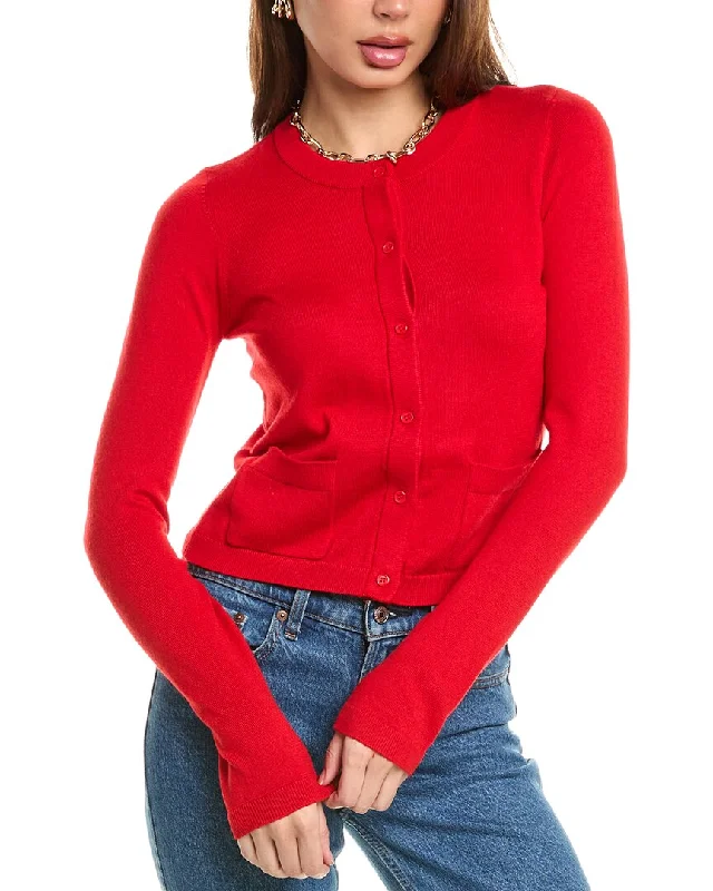 Open - Front Women Sweater for Easy LayeringWeWoreWhat Crewneck Cardigan