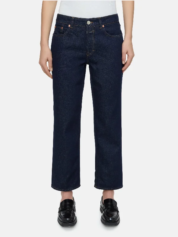 Light - wash women jeans for a fresh and summery appearanceJeans Cropped con Vita Media Blu