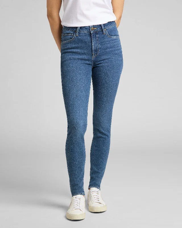 High - waisted women jeans for a flattering silhouetteLee Scarlett High Skinny Womens Jeans - Mid Madison