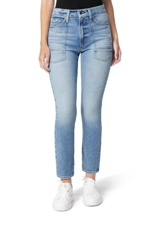 Acid - wash women jeans with a retro finishLuna Ankle Double Patch Pocket In Anything But