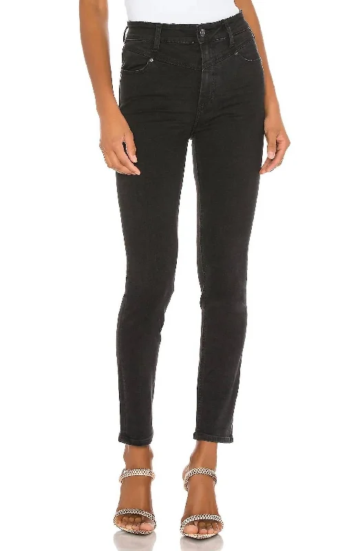 Plus - size women jeans for a comfortable and stylish fitMargot Angled Yoke Ankle Skinny Jean In Midnight Star