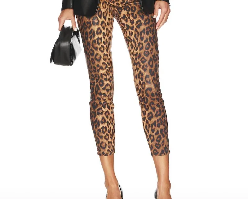 High - rise flare women jeans for a 70s - inspired lookMargot Coated Jeans In Dark Brown/ Cheetah Coated