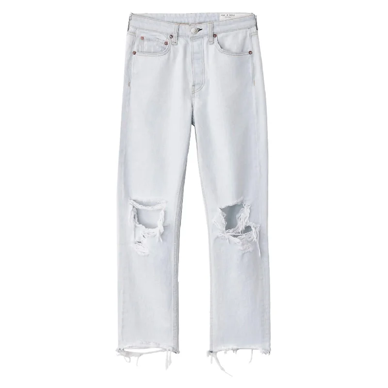 Cargo women jeans with multiple pockets for added functionalityMaya High Rise Slim Ditch Plain Ripped Jeans in White