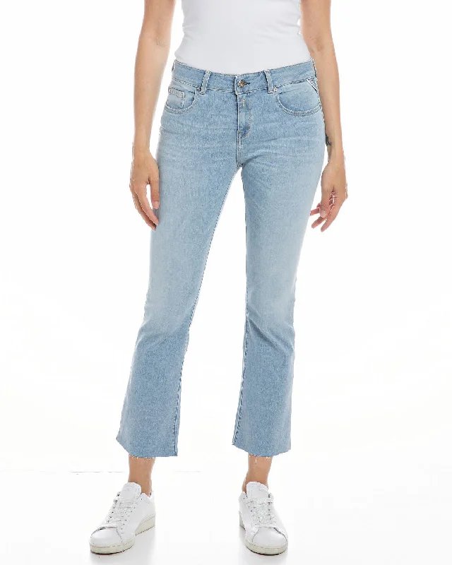 Dark - wash women jeans for a sophisticated and slimming effectReplay Womens Faaby Flare Crop Jeans - Light Blue