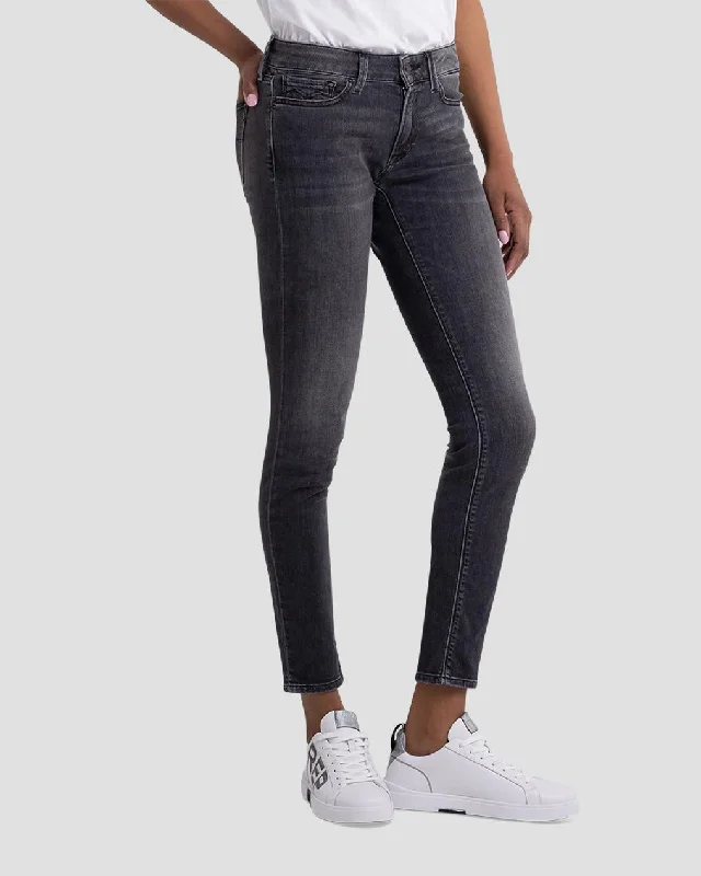 Ripped women jeans for a rebellious and fashion - forward styleReplay Womens New Luz Skinny Fit Jeans - Medium Grey