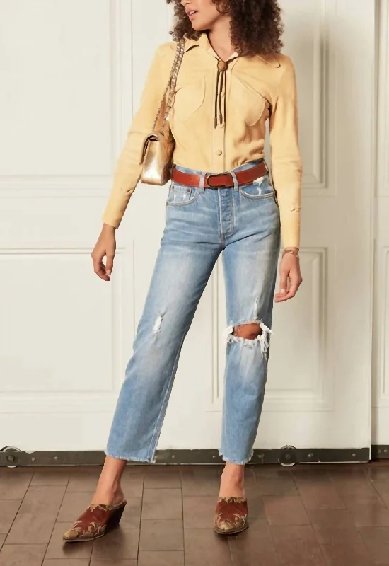 Colored women jeans in vibrant hues like red and yellowThe Tommy Stretch Jeans in Wild Times