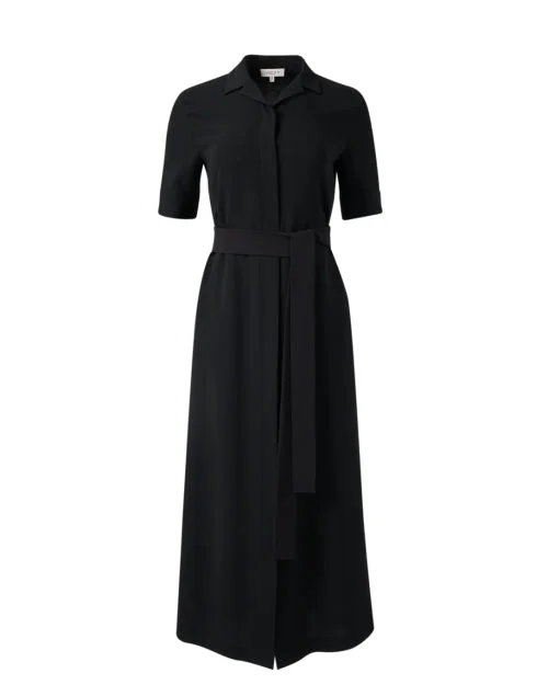 Mini Women Dress with a Short Hem for a Young and Trendy StyleMini Women Dress with a Short Hem for a Young and Trendy StyleBlack Belted Shirt Dress