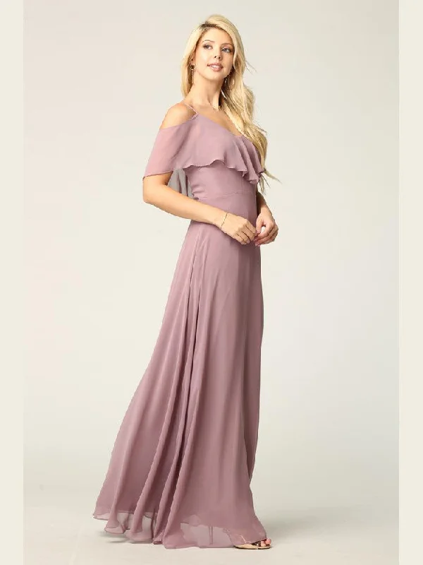 Plus Size Women Dress with a Flattering A - Line Cut for Comfort and StylePlus Size Women Dress with a Flattering A - Line Cut for Comfort and StyleLong Off Shoulder Formal Bridesmaids Chiffon Dress