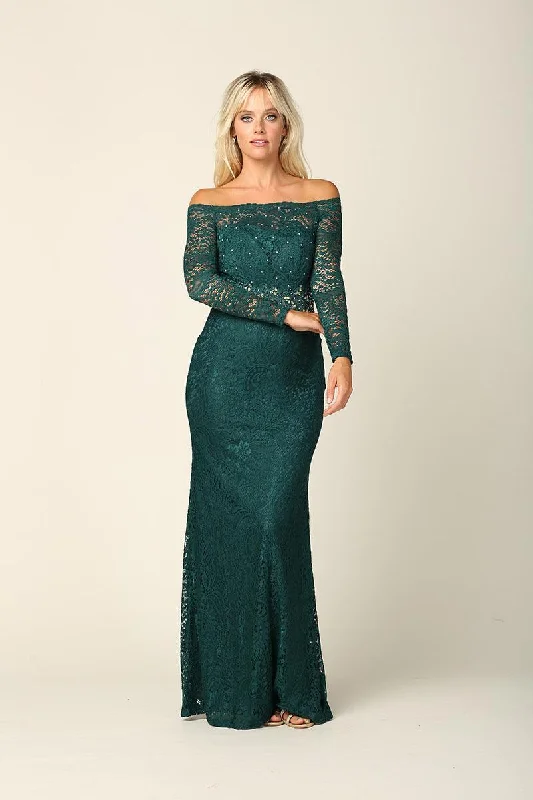 Lace - Embellished Women Dress for an Elegant and Sophisticated AppearanceLace - Embellished Women Dress for an Elegant and Sophisticated AppearanceLong Off Shoulder Formal Lace Evening Party Dress Sale