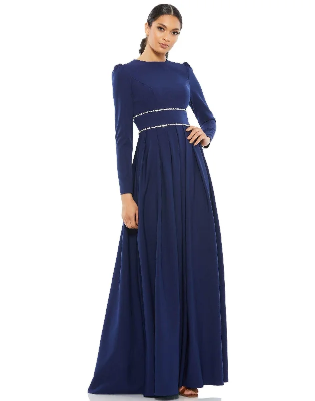 Ball Gown Women Dress with a Full Skirt for a Princess - like LookBall Gown Women Dress with a Full Skirt for a Princess - like LookMac Duggal 55705 Long Sleeve Formal Evening Dress