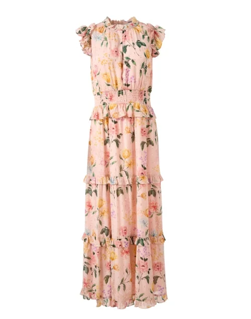 Wrap - Style Women Dress with Adjustable Fit for All Body TypesWrap - Style Women Dress with Adjustable Fit for All Body TypesMaren Blush Pink Floral Dress