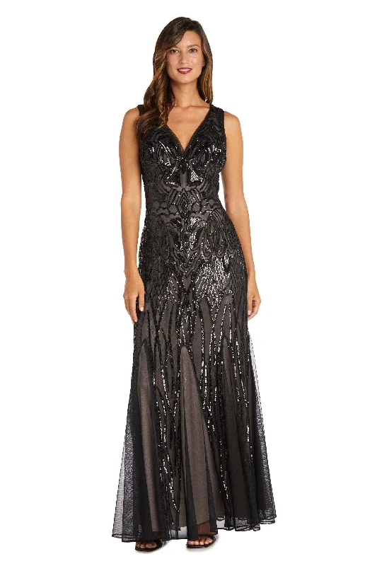 Halter Neck Women Dress to Show Off the Shoulders and NecklineHalter Neck Women Dress to Show Off the Shoulders and NecklineR&M Richards 9009P Long Formal Beaded Petite Dress