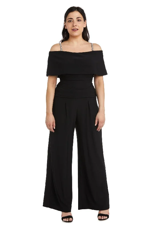 Wrap - Style Women Dress with Adjustable Fit for All Body TypesWrap - Style Women Dress with Adjustable Fit for All Body TypesR&M Richards 5982P Petite Off Shoulder Jumpsuit