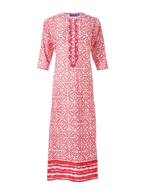 Long - Sleeve Women Dress in Velvet for a Luxurious Winter LookLong - Sleeve Women Dress in Velvet for a Luxurious Winter LookRed Tile Print Embroidered Kurta