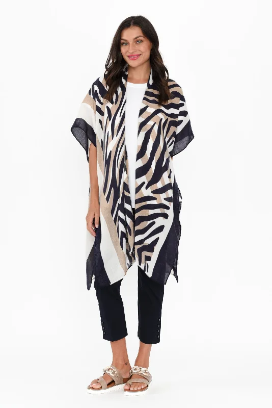 Ruffled Women Dress with Multiple Layers for a Playful and Girly StyleRuffled Women Dress with Multiple Layers for a Playful and Girly StyleShontay Black Zebra Kimono