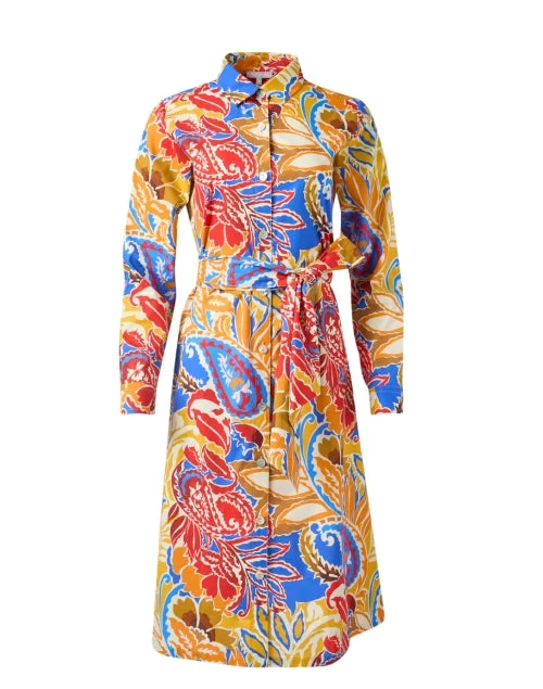 Pleated Women Dress with a Timeless and Elegant TexturePleated Women Dress with a Timeless and Elegant TextureTamron Multi Paisley Cotton Shirt Dress