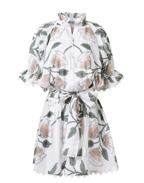 Off - the - Shoulder Women Dress for a Romantic and Feminine LookOff - the - Shoulder Women Dress for a Romantic and Feminine LookWhite Print Cotton Lamé Dress