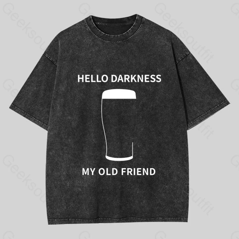 Ringer T Shirt Women with Retro - Inspired StripesRinger T Shirt Women with Retro - Inspired StripesHello Darkness My Old Friend Washed T-Shirt