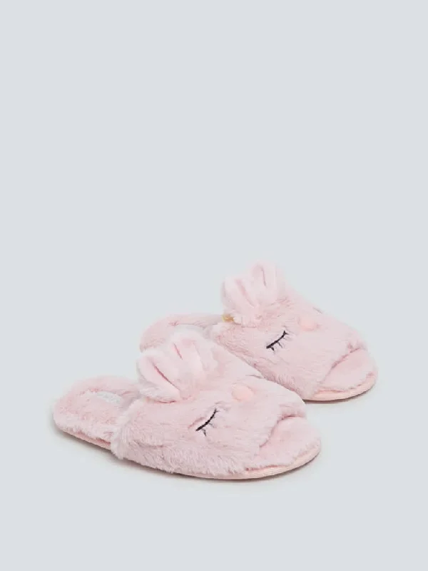 LUNA BLU Pink Bunny-Design Bedroom Slippers