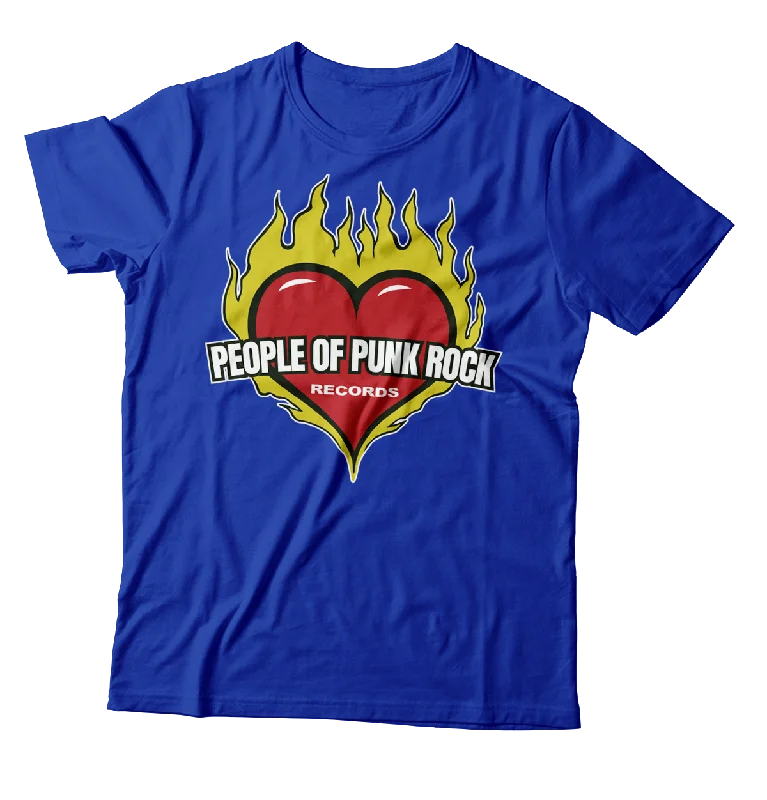 V - Neck Women T Shirt to Enhance the NecklineV - Neck Women T Shirt to Enhance the NecklinePOPR Records - "Burning Heart Logo" (Royal Blue) (T-Shirt)