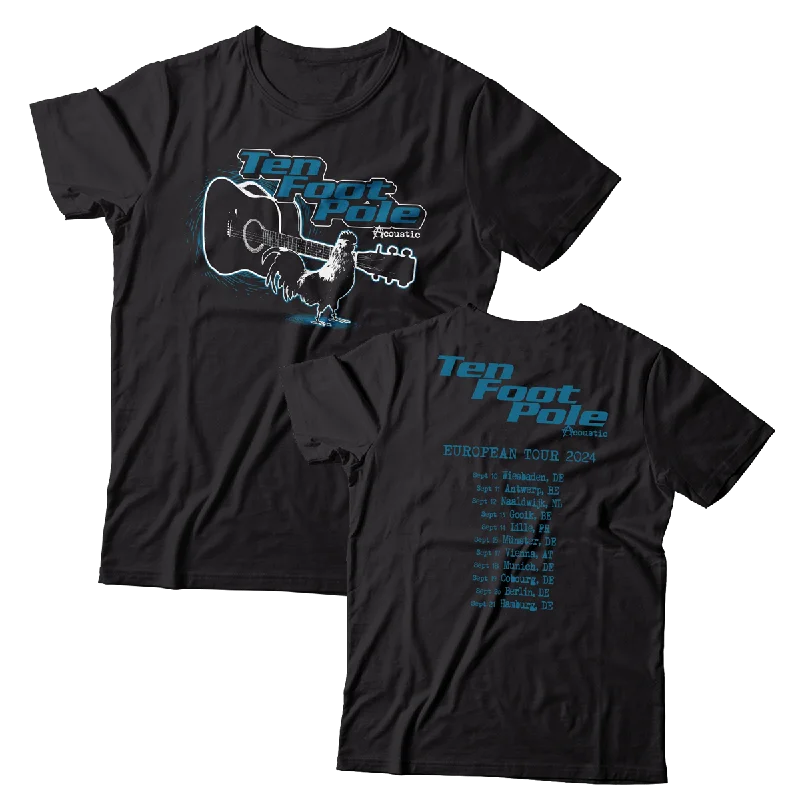 Pocketed Women T Shirt for Added FunctionalityPocketed Women T Shirt for Added FunctionalityTEN FOOT POLE - "European Acoustic Tour 2024" (Black) (T-Shirt)