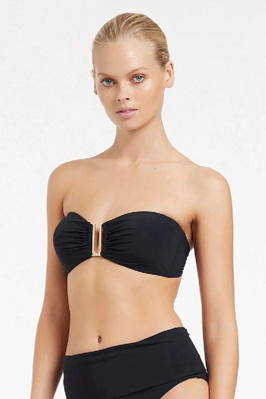 High - waisted bikini for a retro and tummy - flattering lookJetset Bandeau Top Black